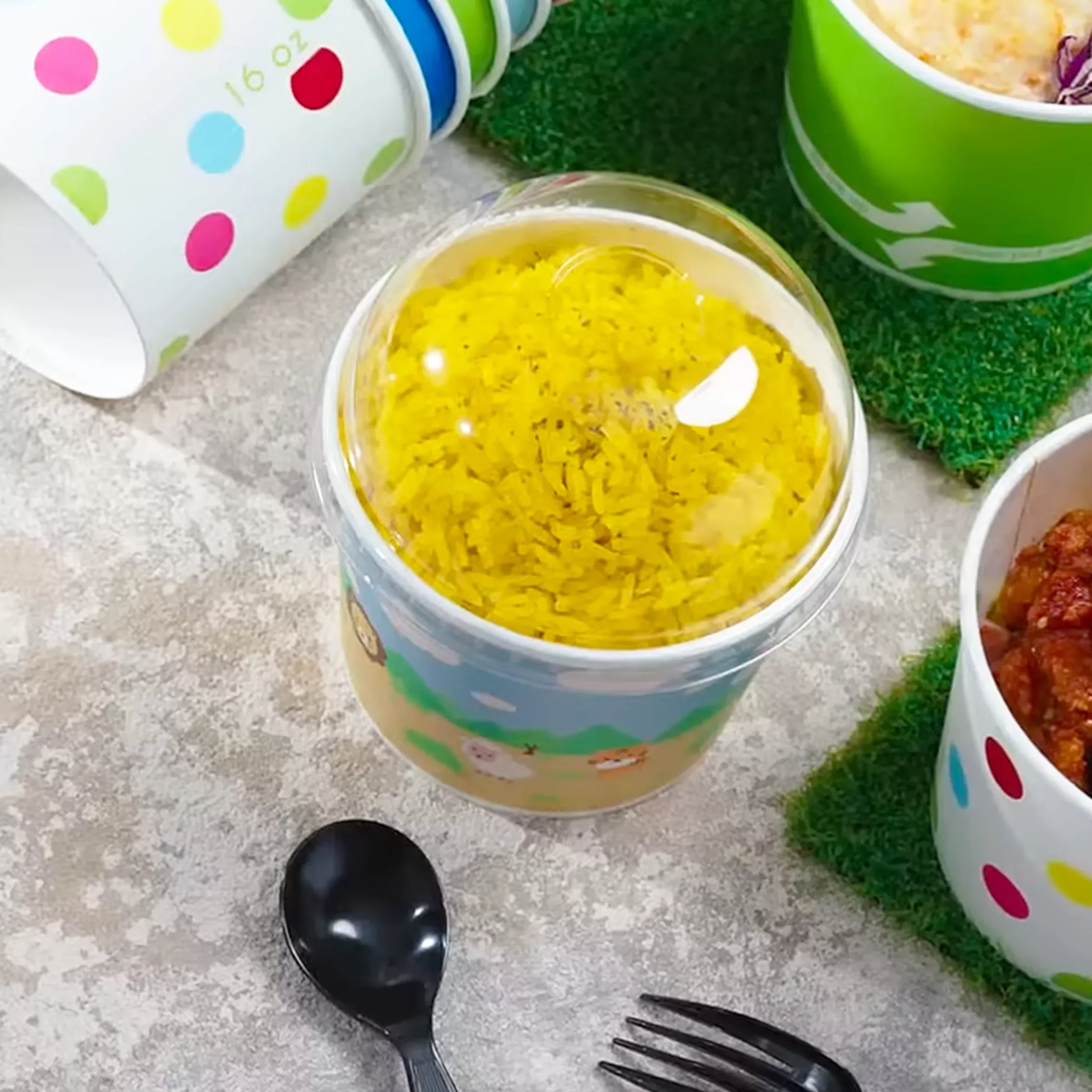 [1,000 ct] 16 oz Plastic Food Container Dome Lids