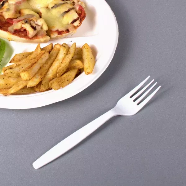 [1,000 ct] PS Plastic Extra Heavy Weight Forks, White