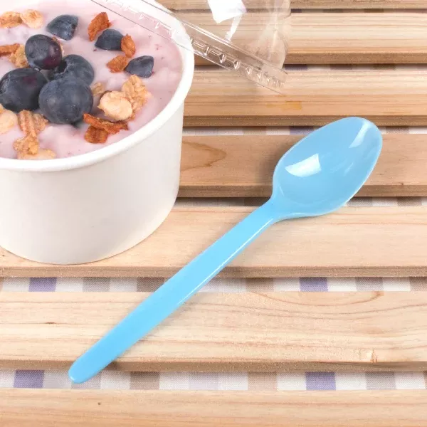 [1,000 ct] PS Plastic Heavy Weight Tea Spoons, Blue