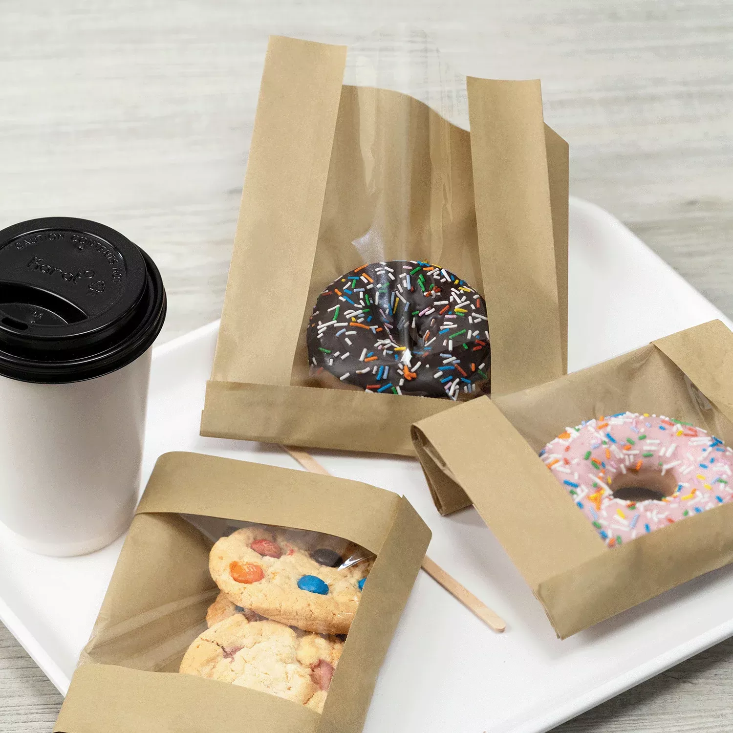 [1000 ct] Pastry Paper Bag with Window