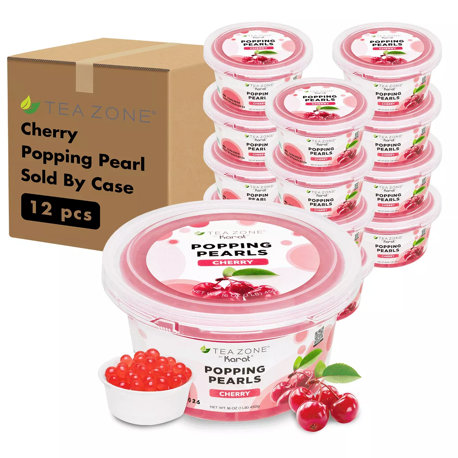 [12 Jars] Cherry POPPING PEARLS™ (1 lb each)