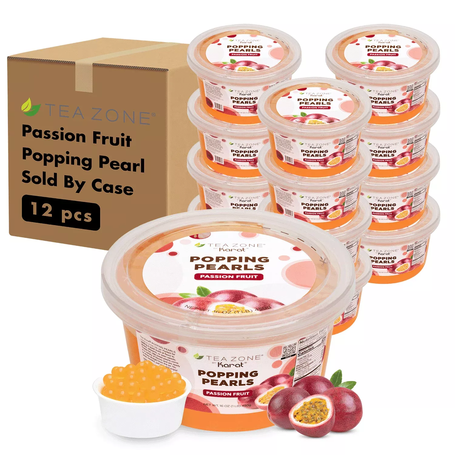 [12 Jars] Passion Fruit POPPING PEARLS™ (1 lb each)