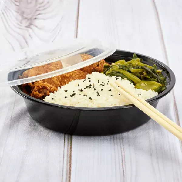 [150 sets] 24 oz PP Plastic Microwavable Round Food Containers & Lids,