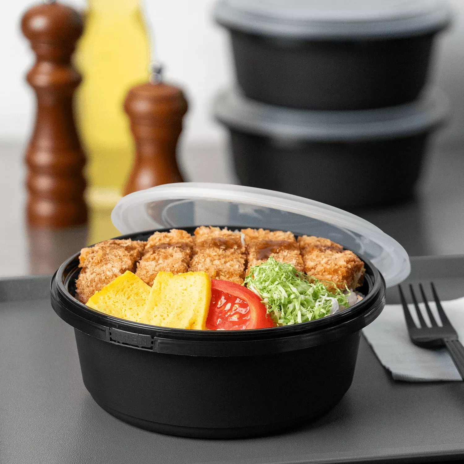 [150 sets] 34 oz PP Tamper Resistant Injection Molded Microwaveable Bl