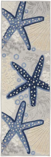 2-x-6-blue-grey-runner-animal-print-non-skid-area-rug 2' X 6' Blue And Grey Runner Animal Print Non Skid Area Rug