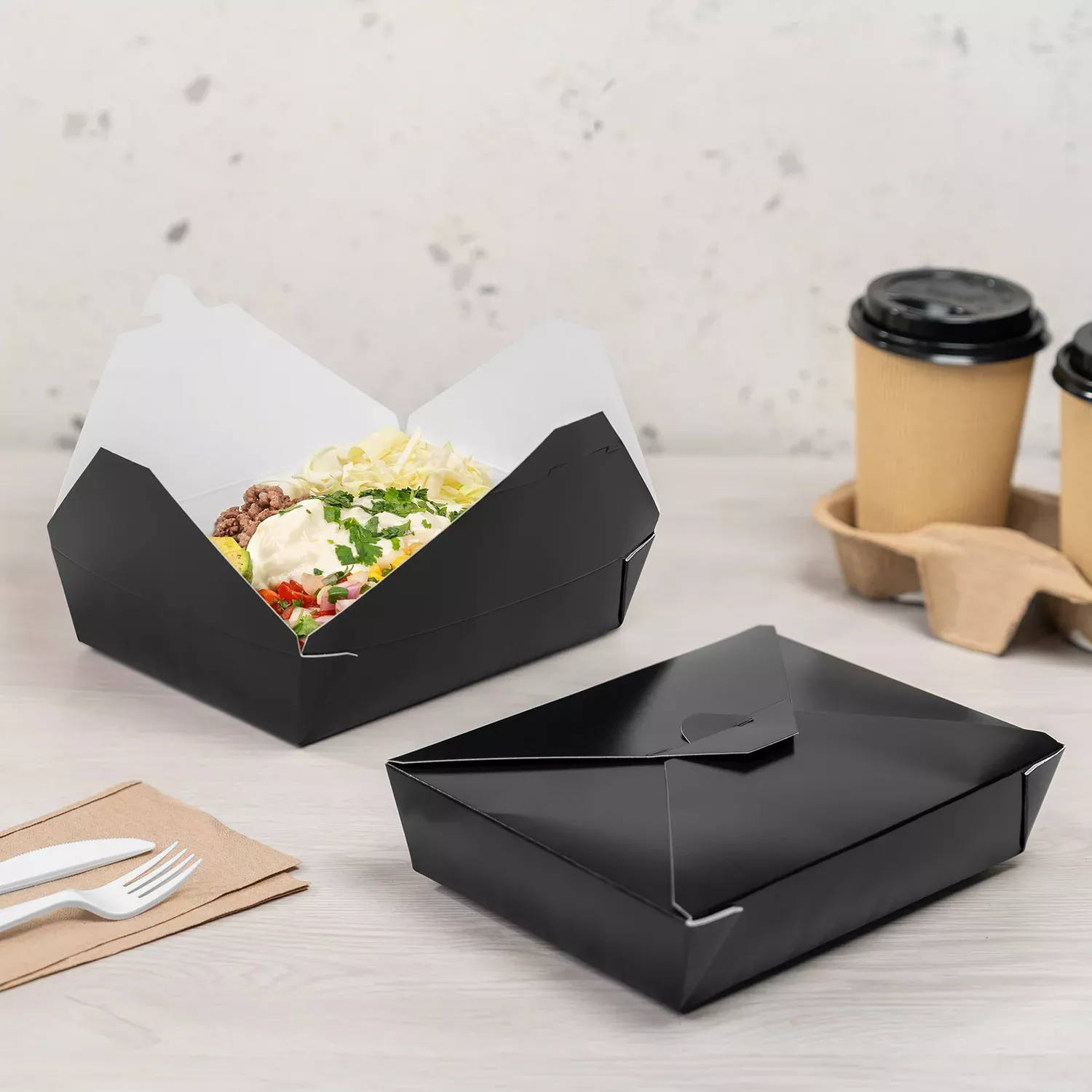 [200 ct] Paper Fold To-Go Containers
