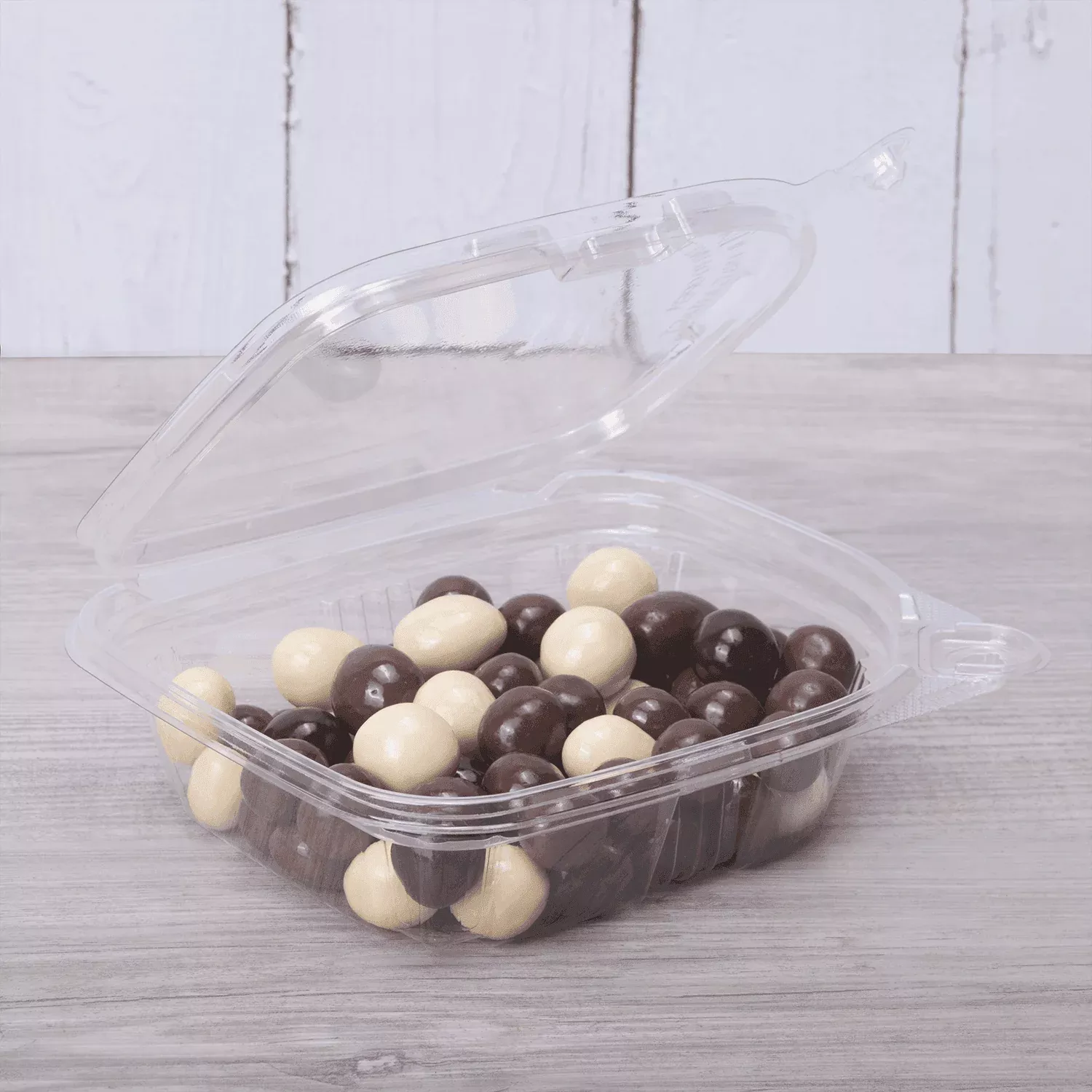 [200 sets] 8 oz PET Plastic Tamper Resistant Hinged Deli Containers wi