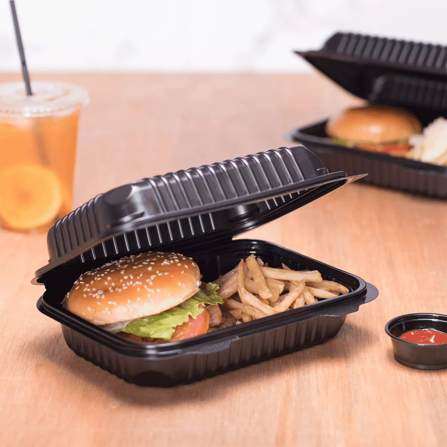[250 ct] 9''x 6'' Hinged Food Containers