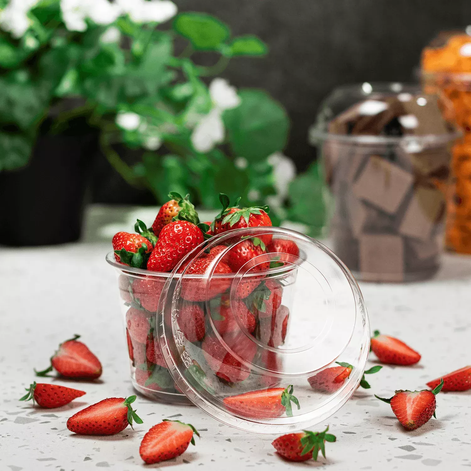 [500 ct] 8-32 oz Deli Container Dome Lids