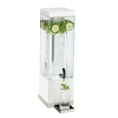 cal-mil-3-gal-beverage-dispenser-w-ice-tube-white-stainless-base Cal-Mil 3 gal Beverage Dispenser w/ Ice Tube - White/Stainless Base