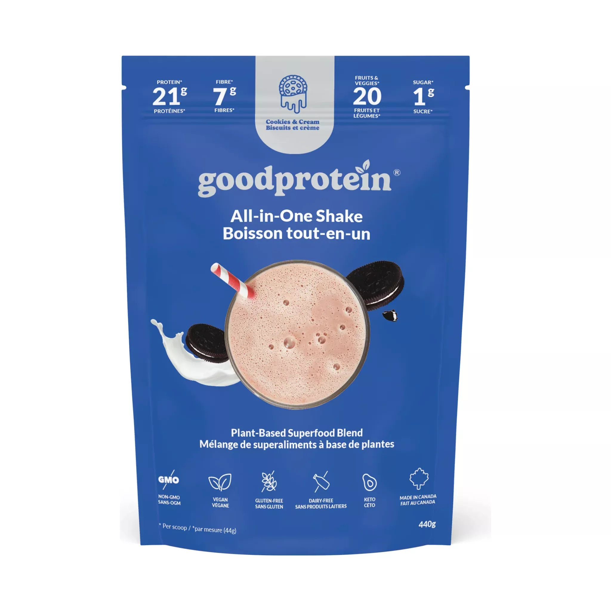 good-protein-all-in-one-shake-cookies-cream-440g Good Protein - All-in-one-shake - Cookies & Cream - 440g