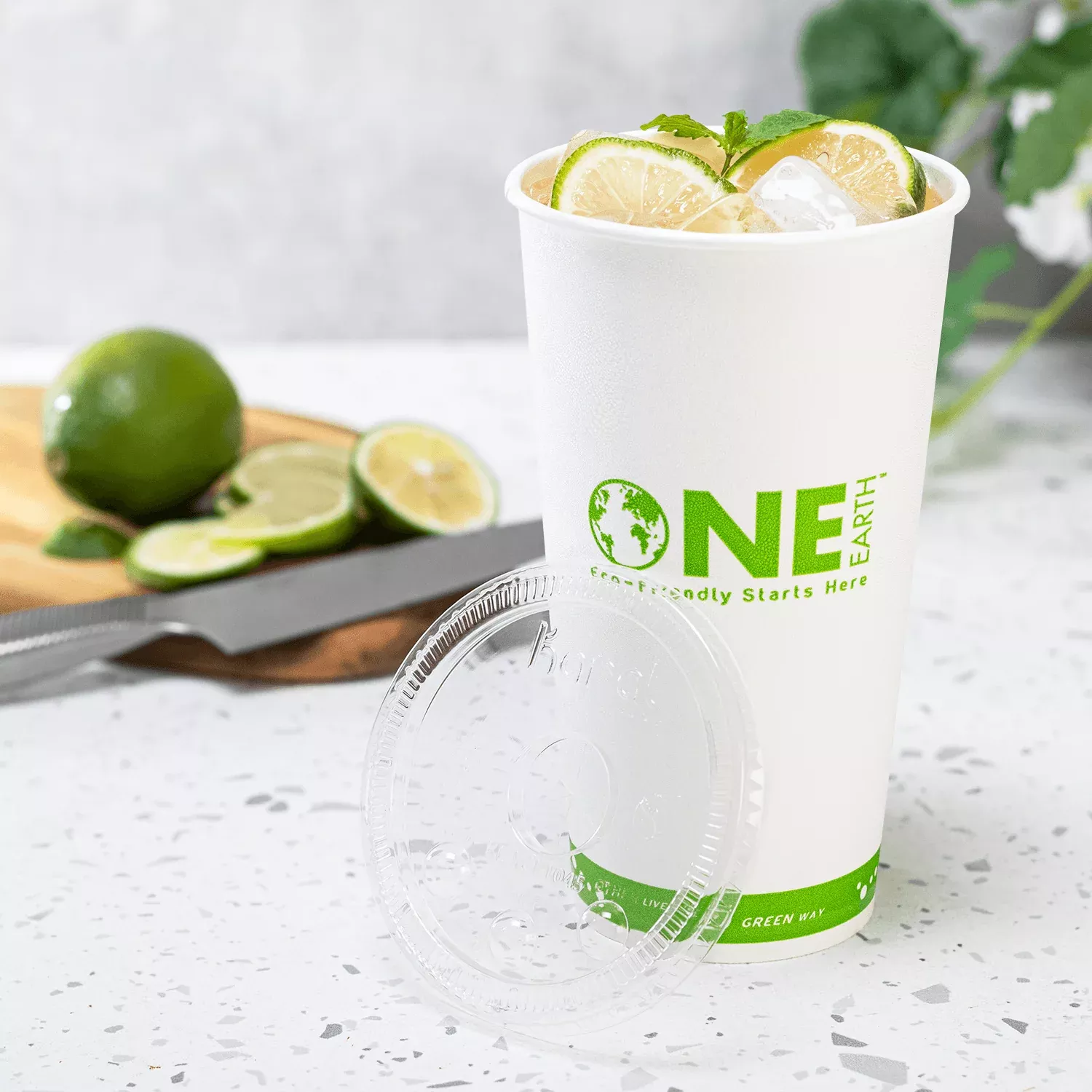 karat-earth-104-5mm-pla-flat-lids-eco-friendly-32oz-paper-cold-cup Karat Earth 104.5mm PLA Flat Lids for Eco-Friendly 32oz Paper Cold Cup