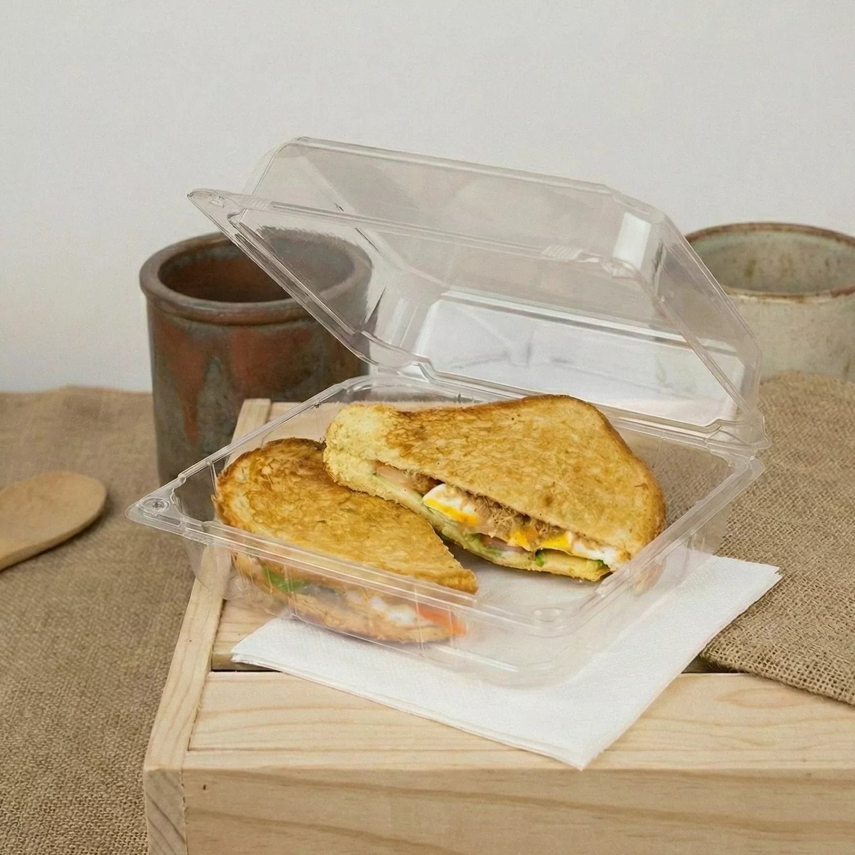 karat-earth-8-x8-pla-hinged-container-250-pcs Karat Earth 8''x8'' PLA Hinged Container - 250 pcs