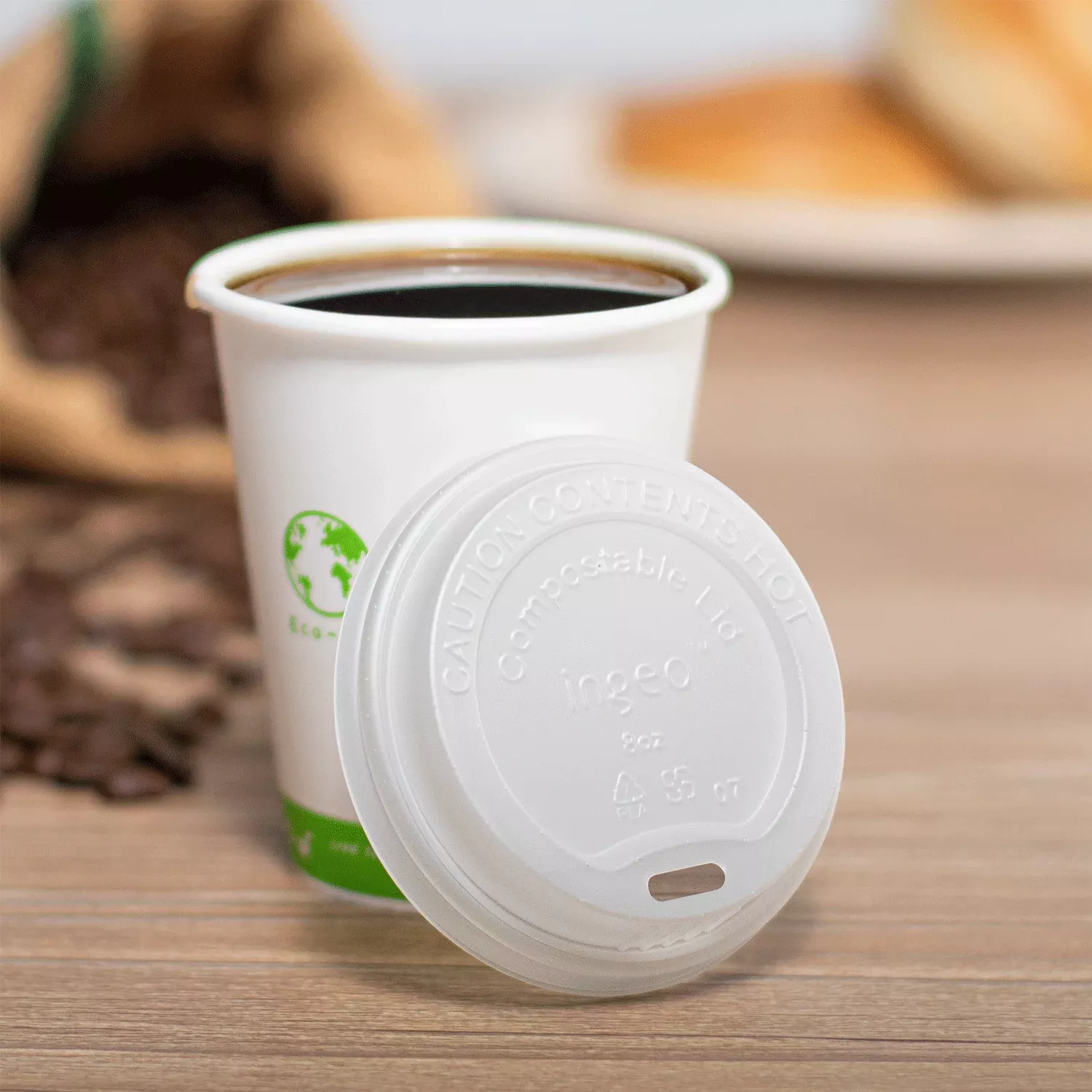 karat-earth-80mm-compostable-sipper-dome-lids-8oz-hot-cups-1-000 Karat Earth 80mm Compostable Sipper Dome Lids for 8oz Hot Cups - 1,000