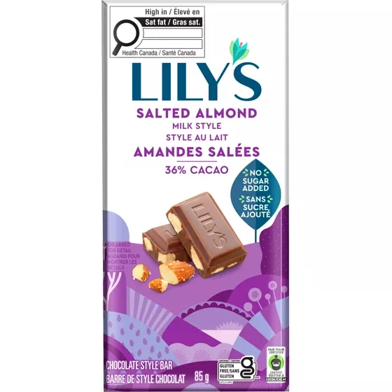 lily-s-sweets-no-sugar-added-dark-chocolate-bars-salted-almond Lily's Sweets - No Sugar Added Dark Chocolate Bars - Salted Almond and