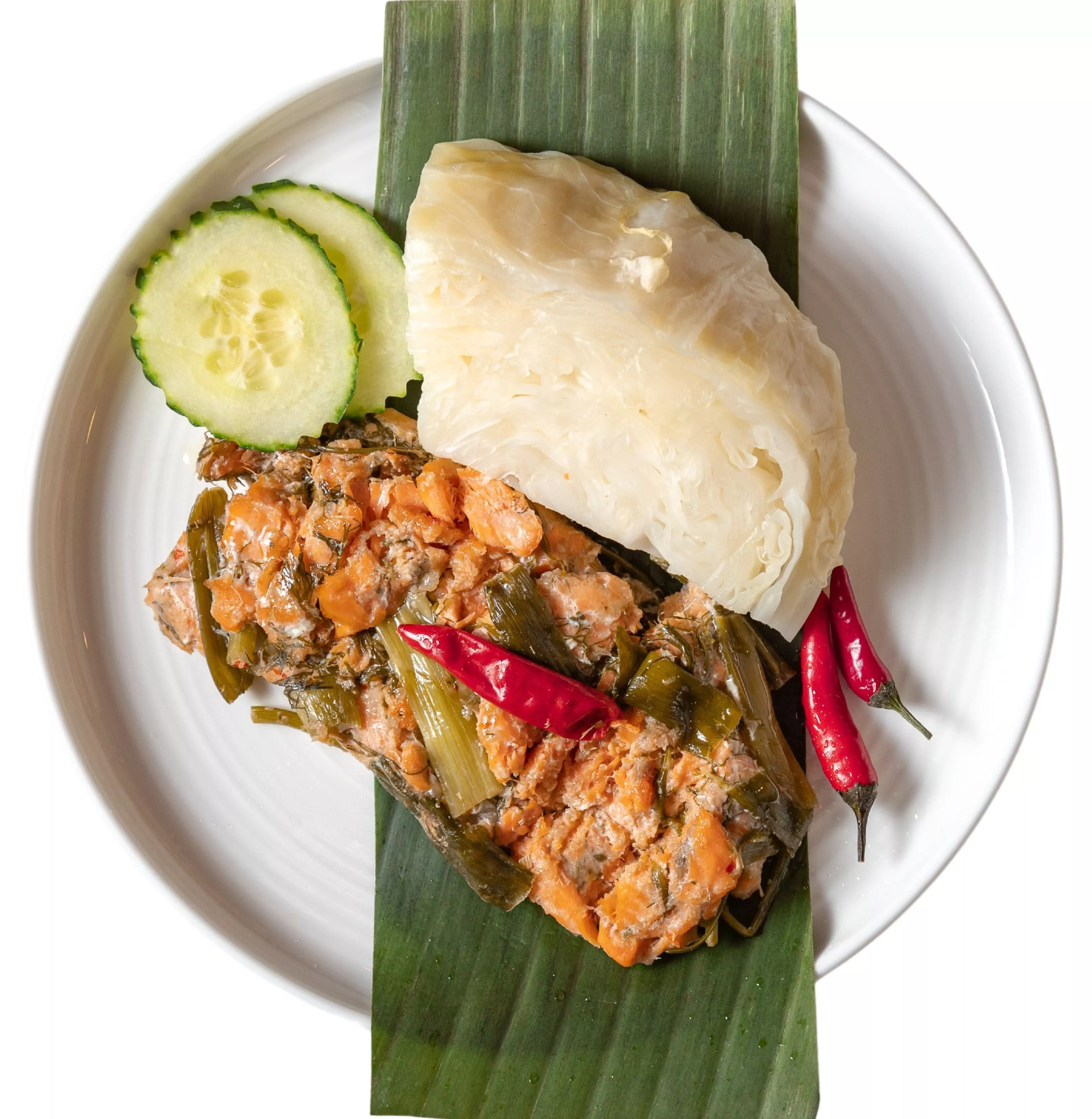 Mok Pa (Steamed Salmon in Banana Leaves)