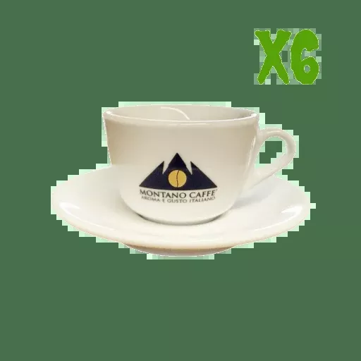 MONTANO Capuccino Porcelain Cup Set of 6