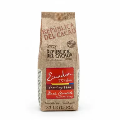 republica-del-cacao-55-ecuador-dark-enrobing-chocolate-33-lb-bulk Republica Del Cacao 55% Ecuador Dark Enrobing Chocolate - 33 LB Bulk