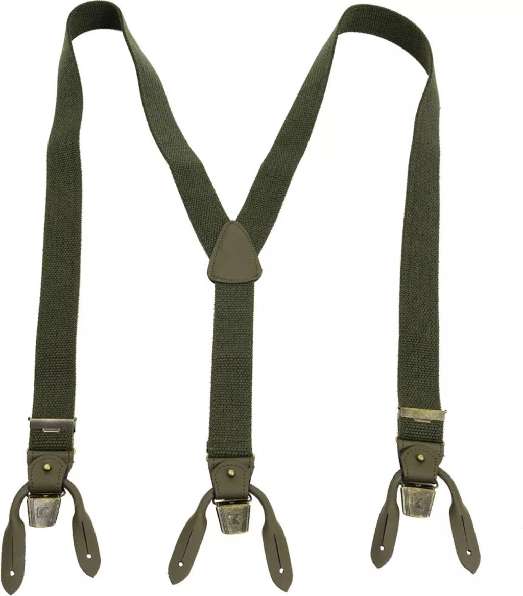 retro-suspenders-with-button-clip-fastening-green-110-cm Retro Suspenders with Button/Clip Fastening - Green 110 cm