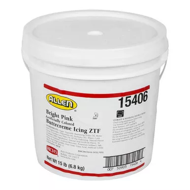 rich-s-allen-bright-pink-buttrcreme-icing-15-lb-pail-consistent-texture Rich's Allen Bright Pink Buttrcreme Icing - 15 lb. Pail Consistent Texture
