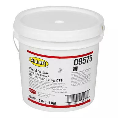 rich-s-allen-pastel-yellow-buttrcreme-icing-15-lb-pail-glossy-pastel-yellow Rich's Allen Pastel Yellow Buttrcreme Icing - 15 lb. Pail Glossy Pastel Yellow