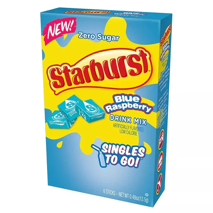 starburst-zero-sugar-singles-to-go-blue-raspberry-6-sticks Starburst Zero Sugar Singles-to-Go - Blue Raspberry - 6 sticks