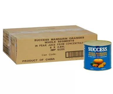 success-orange-mandarin-whole-in-pear-juice-100-oz-6-2lbs-6-case Success Orange Mandarin Whole In Pear Juice 100 OZ/6.2LBS (6/Case)