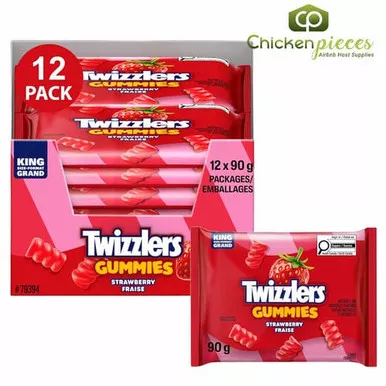 twizzlers-gummies-strawberry-candies-90g-3-17oz-12-case Twizzlers Gummies Strawberry Candies 90g/3.17oz (12/Case)
