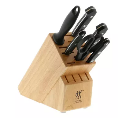 zwilling-black-pom-handles-gourmet-7-piece-knife-set-with-rubberwood-block Zwilling Black POM Handles Gourmet 7 Piece Knife Set with Rubberwood Block